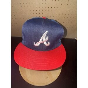 Vtg Annco 1980s MLB Atlanta Braves Men  Snapback Baseball Hat Mesh Trucker